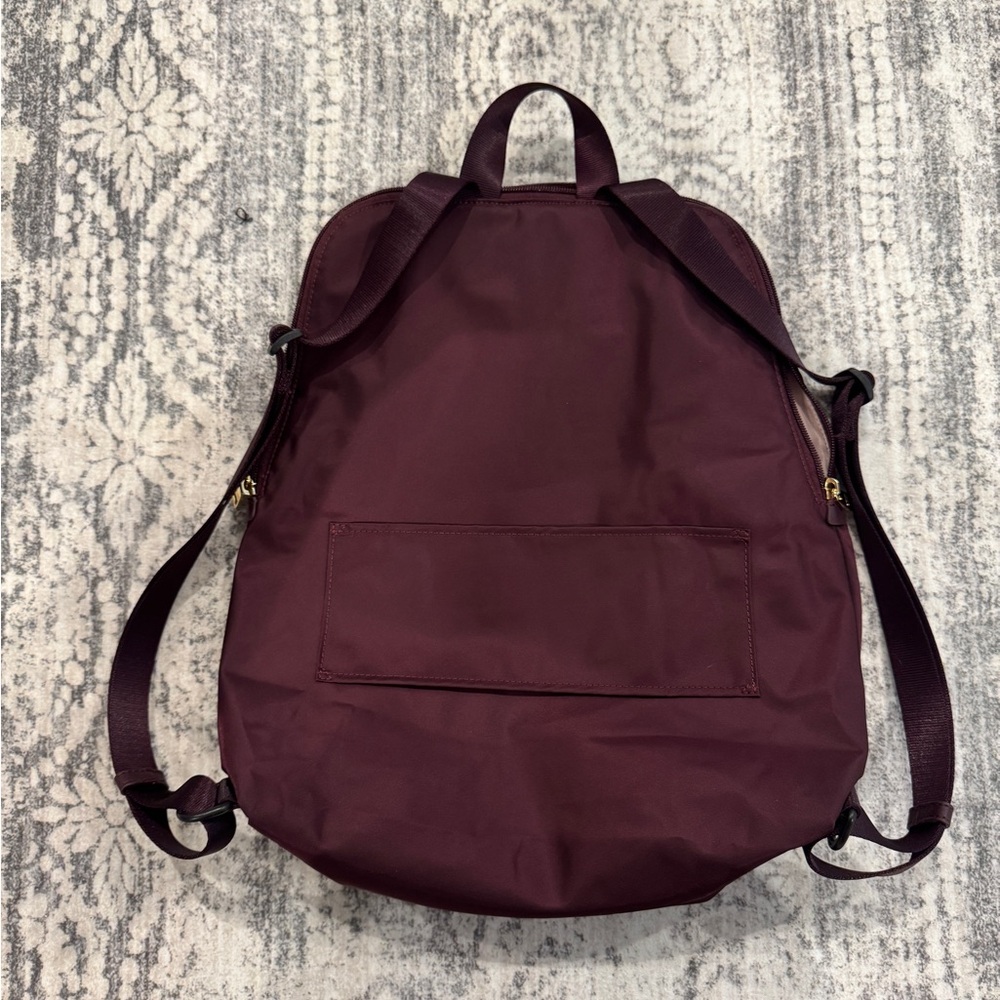 Tumi Just in Case Deep Red/Purple Backpack and Pouch - Picture 3 of 9